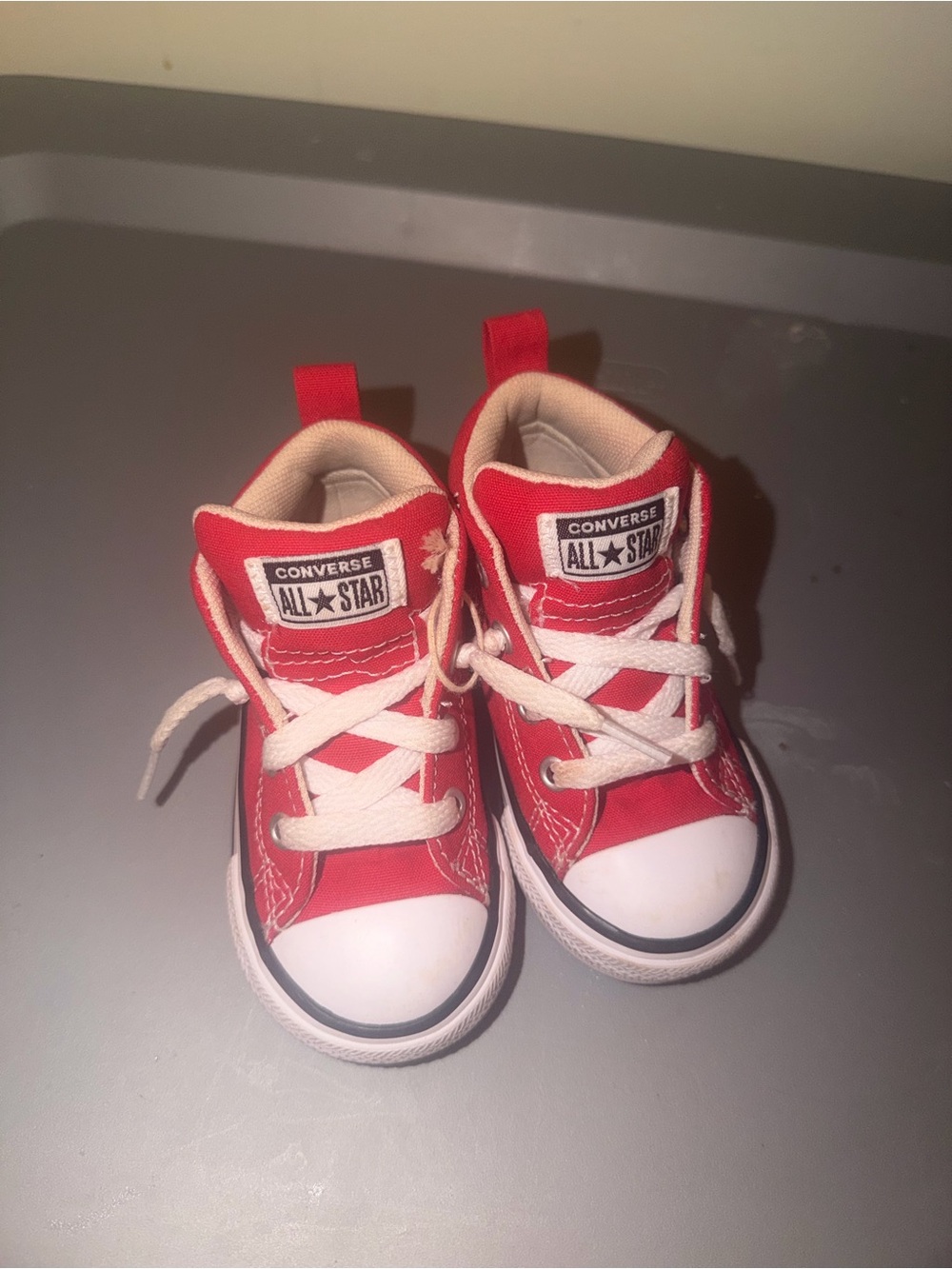 Converse Kids Red and White All Star Sneakers